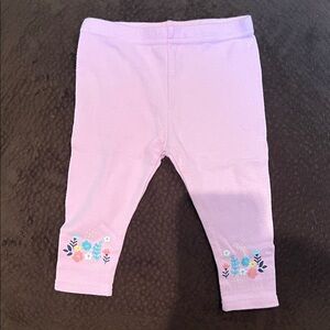 Lily Pastel Pink Leggings with Floral Cuffs